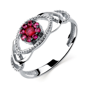 Кольцо из серебра 925 пробы с рубином АЛМАЗ-ХОЛДИНГ 398700F590-1