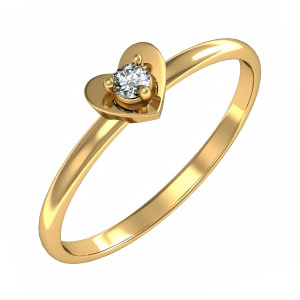 Кольцо из золота 585 пробы с фианитом SANIS 01-114901