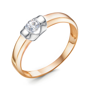 Кольцо из золота 585 пробы с фианитом DEL'TA 1103018