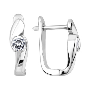 Серьги из серебра 925 пробы с фианитом JUVEDEL СЛ-5622