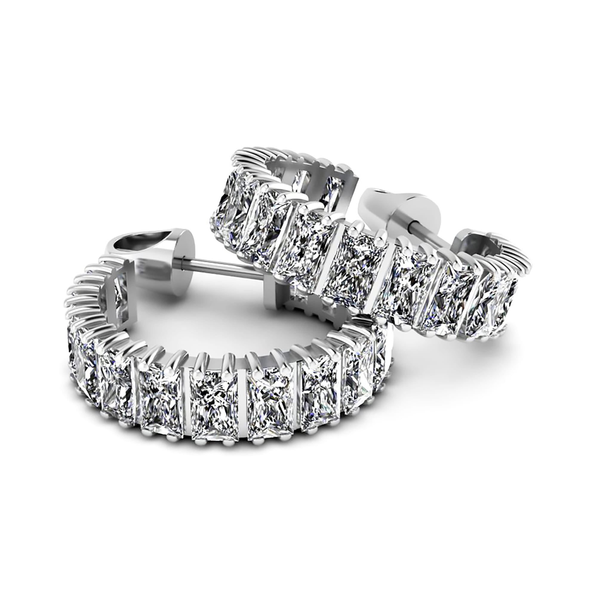 Серьги из серебра 925 пробы с фианитом COUPLE STUDIO 20104300_Baguette 