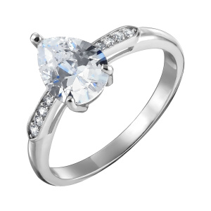 Кольцо из серебра 925 пробы с фианитом JUVEDEL КЛ-4106