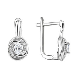 Серьги из серебра 925 пробы с фианитом JUVEDEL СЛ-5498