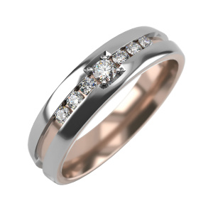 Кольцо из золота 585 пробы с бриллиантом GRAF КОЛЬЦОВ Н-ЕК-1-7бр/бк