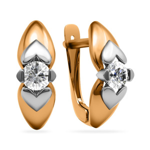 Серьги из золота 585 пробы с фианитом SANIS 08-216656