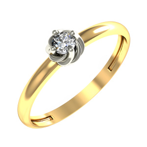 Кольцо из золота 585 пробы с фианитом SANIS 01-117490