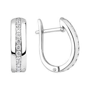 Серьги из серебра 925 пробы с фианитом JUVEDEL СЛ-10676М