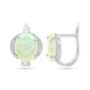Серьги из серебра 925 пробы с опалом EVORA 647331