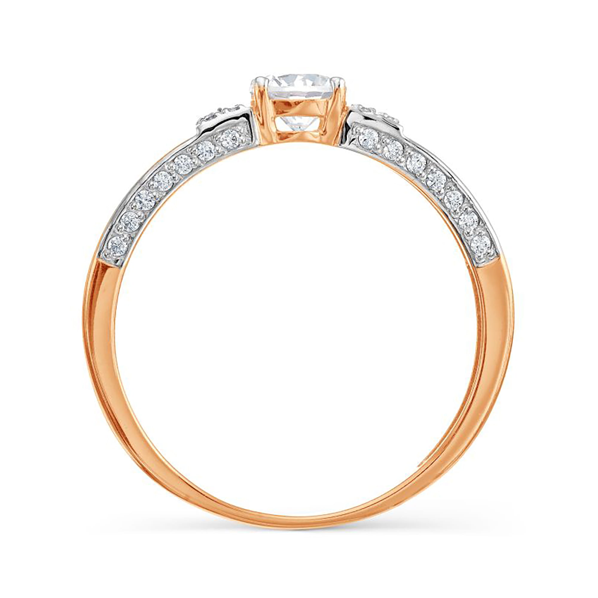 Кольцо из золота 585 пробы с фианитом KARATOV Т142018893 Золото 585 пр.