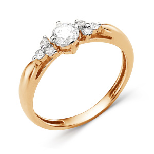 Кольцо из золота 585 пробы с фианитом DINASTIA 000981-1102