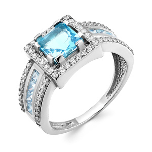 Кольцо из серебра 925 пробы с кристаллом АЛМАЗ-ХОЛДИНГ 398700G087Л