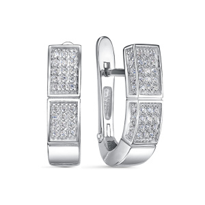 Серьги из серебра 925 пробы с фианитом DEL'TA с1205808