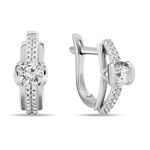 Серьги из золота 585 пробы с фианитом SANIS 21-214651