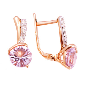 Серьги из золота 585 пробы с аметистом 33507E