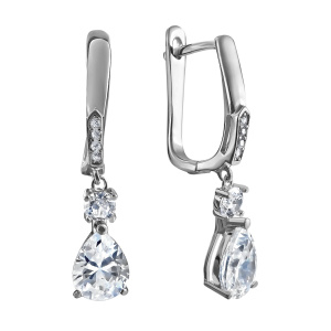 Серьги из серебра 925 пробы с фианитом JUVEDEL СЛ-4106