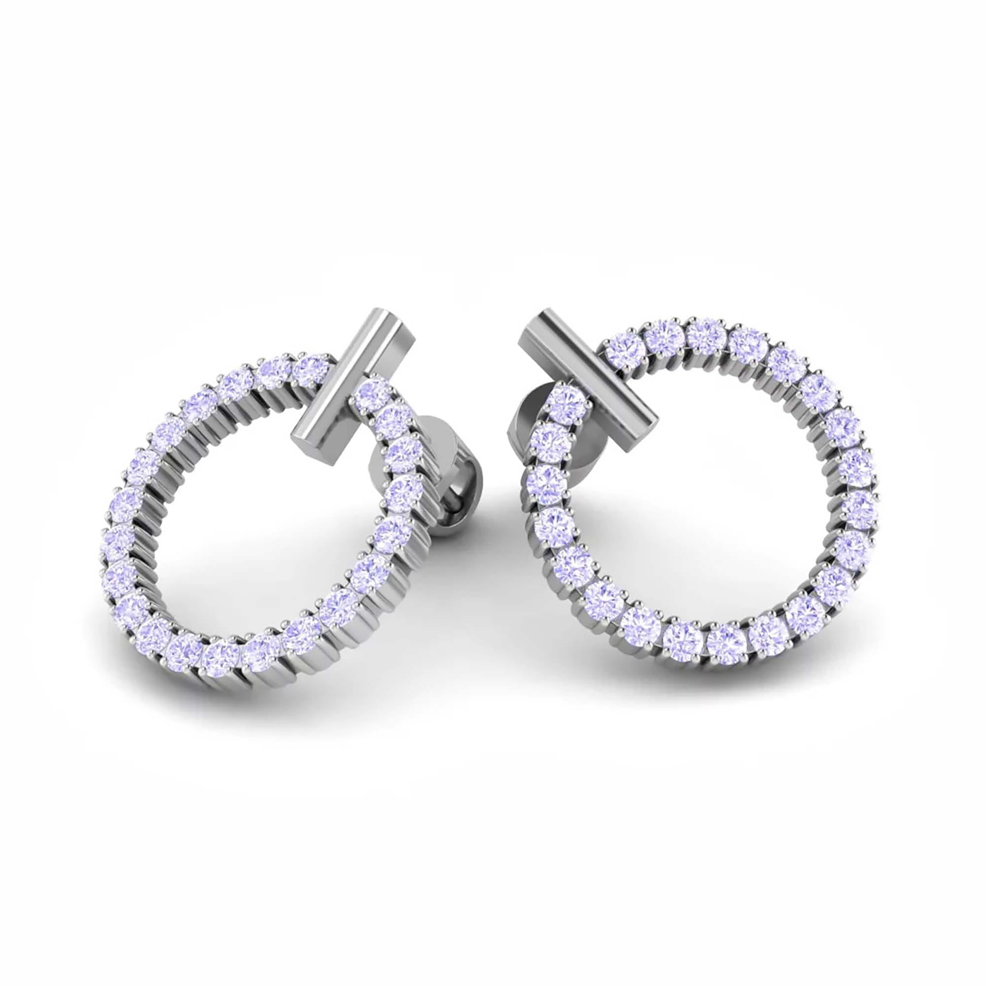 Серьги из серебра 925 пробы с фианитом COUPLE STUDIO 20201300_Round Серебро 925 пр.