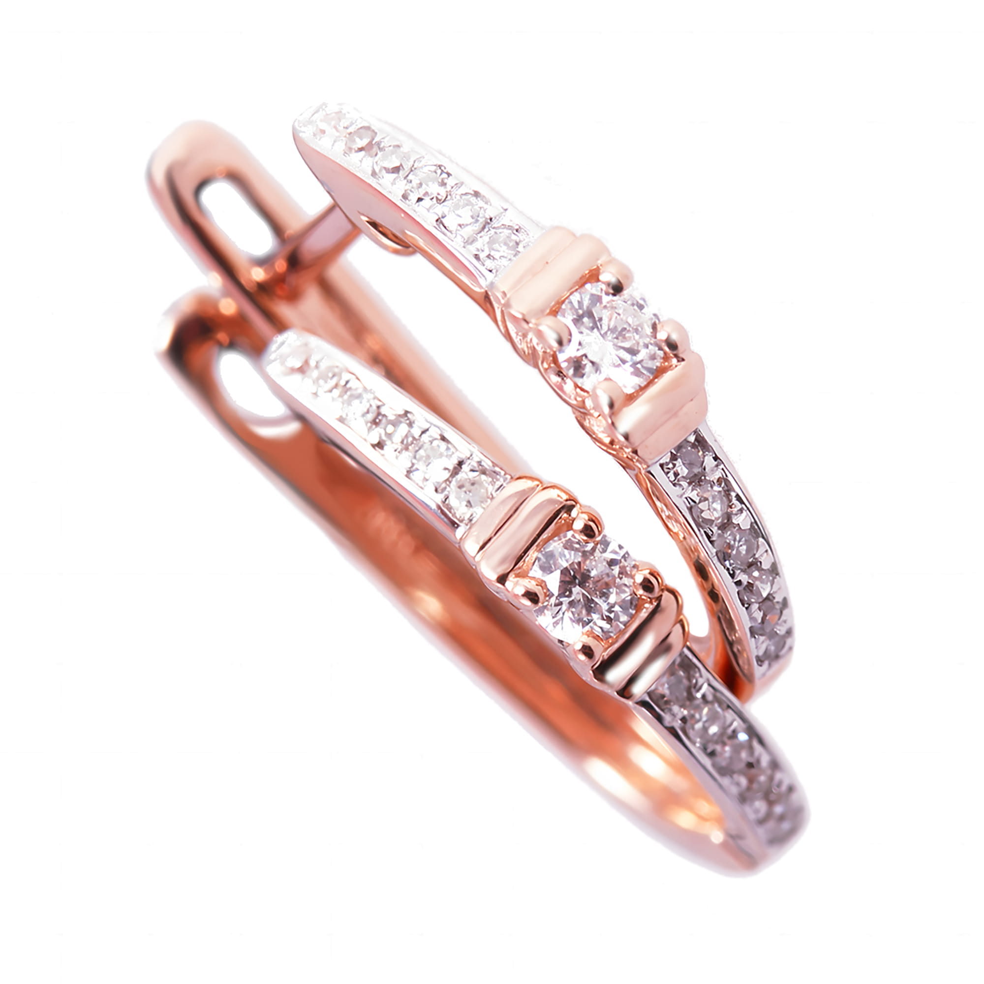 Серьги из золота 585 пробы с бриллиантом 44681E Золото 585 пр.
