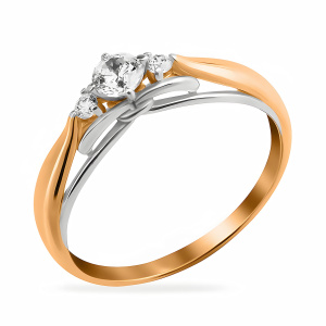 Кольцо из золота 585 пробы с фианитом SANIS 01-116238