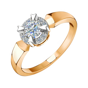 Кольцо из золота 585 пробы с фианитом SANIS 01-117863