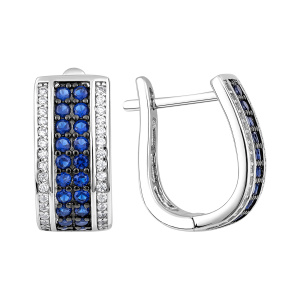 Серьги из серебра 925 пробы с фианитом JUVEDEL СЛ-5760-2