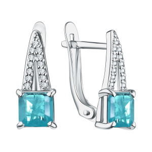 Серьги из серебра 925 пробы с фианитом TALANT 10-72-0П01-15366