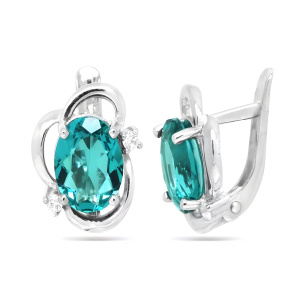 Серьги из серебра 925 пробы с кварцем EVORA 645807