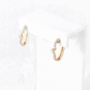Серьги из золота 585 пробы с бриллиантом 46943E