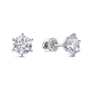 Серьги из серебра 925 пробы с фианитом DEL'TA с0501643