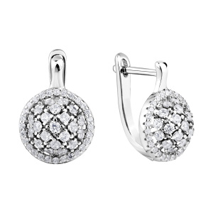 Серьги из серебра 925 пробы с фианитом JUVEDEL СЛ-5109