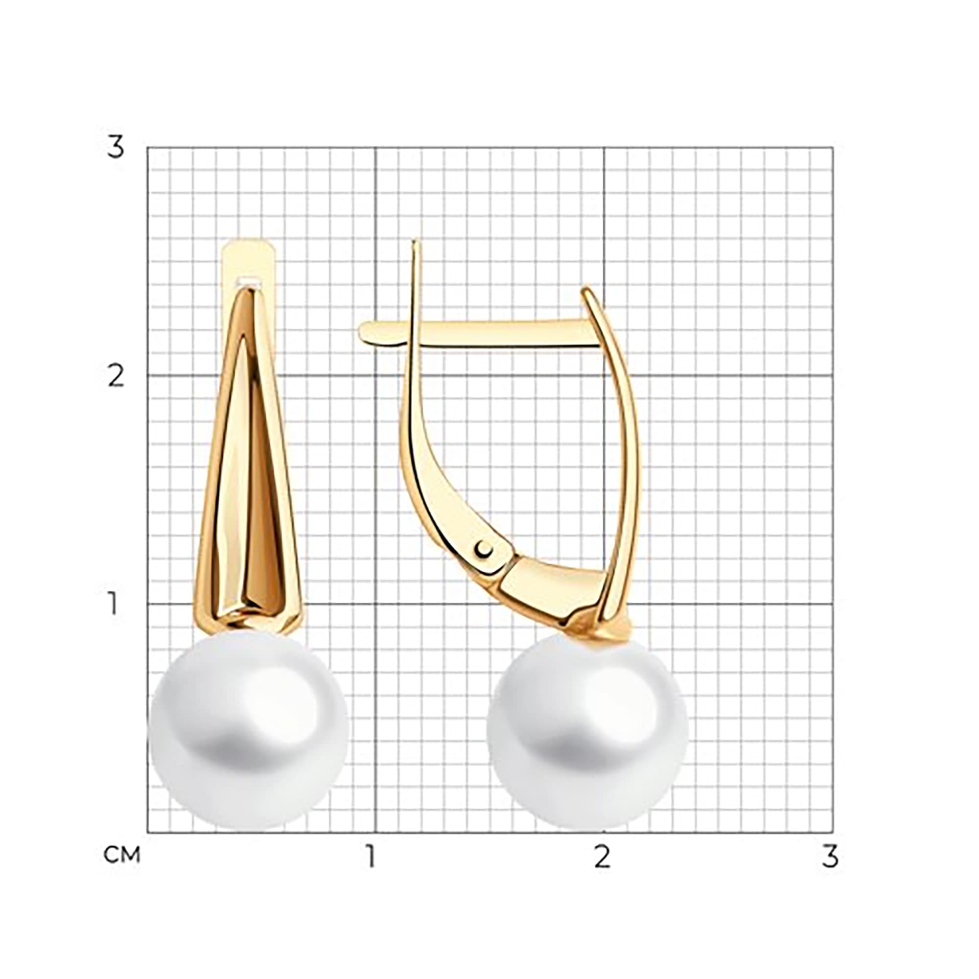 Серьги из золота 585 пробы с жемчугом SOKOLOV 51-320-01910-1 Золото 585 пр.
