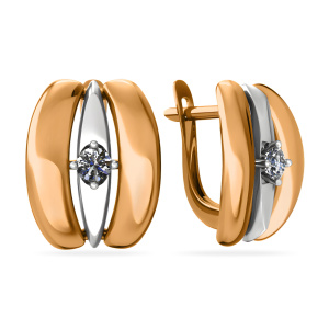 Серьги из золота 585 пробы с фианитом SANIS 08-216694