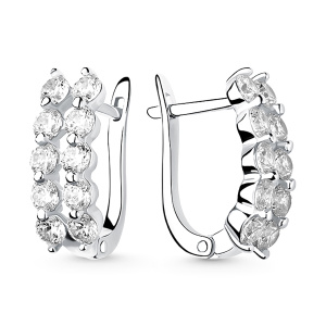 Серьги из серебра 925 пробы с фианитом АЛМАЗ-ХОЛДИНГ 320701F956
