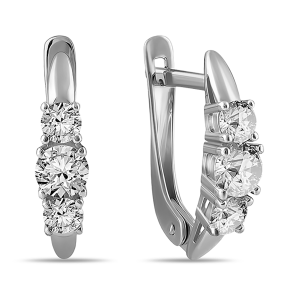 Серьги из золота 585 пробы с фианитом SANIS 21-215312