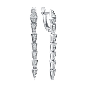 Серьги из серебра 925 пробы с фианитом TALANT 14-72-0001-15733