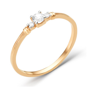 Кольцо из золота 585 пробы с фианитом DINASTIA 001241-1102