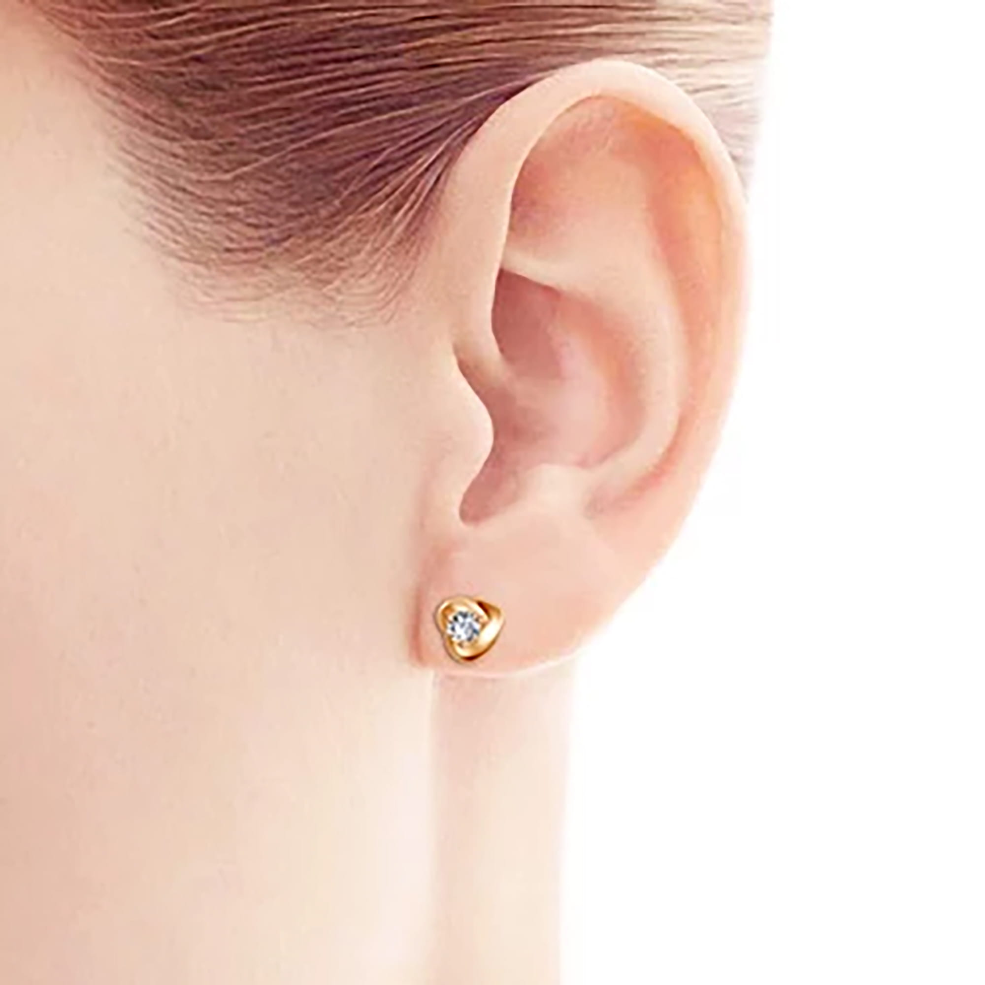 Серьги из золота 585 пробы с фианитом ЗОЛОТЫЕ УЗОРЫ 02-7021 
